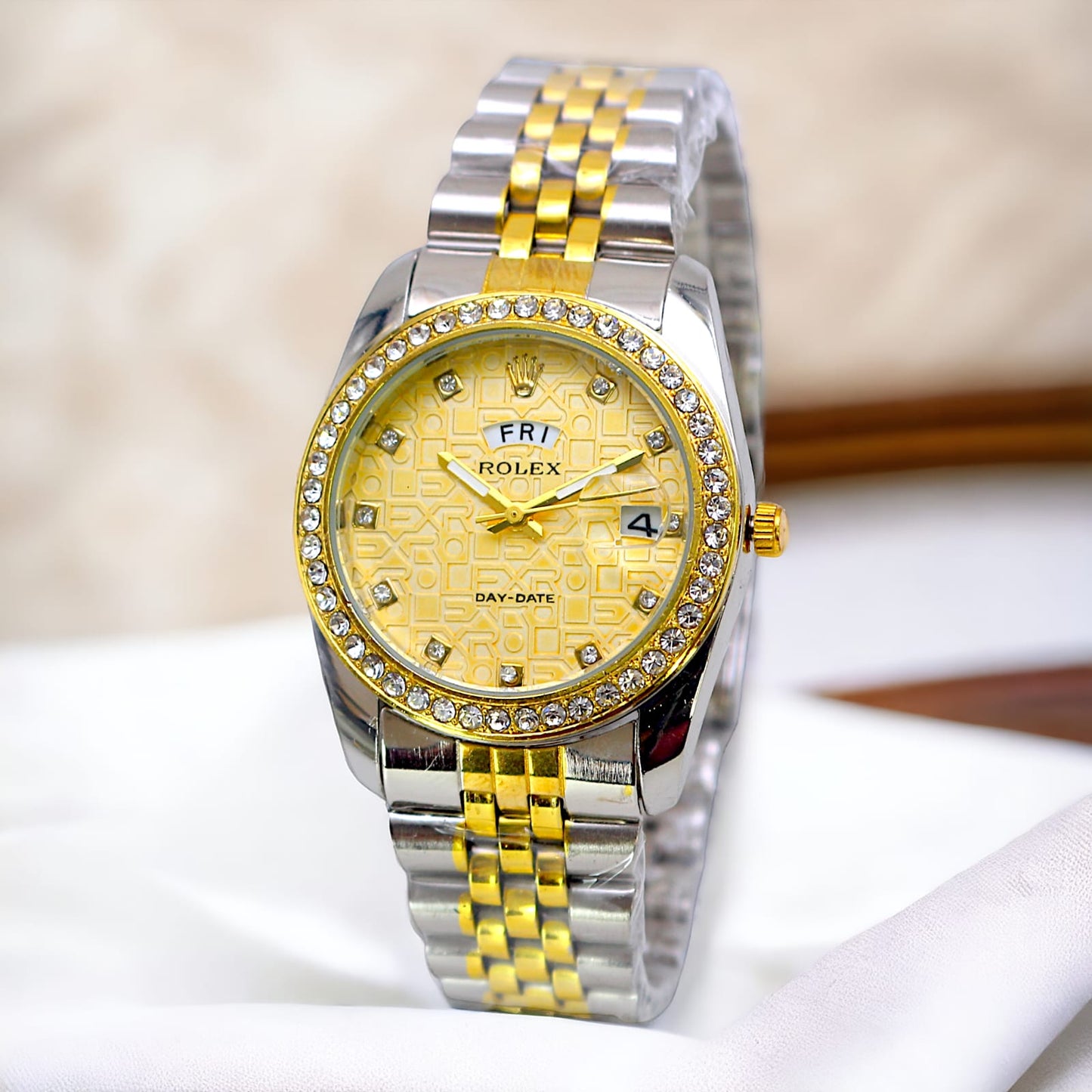 Rolex Luxury Stone With Chain Ladies Wristwatch