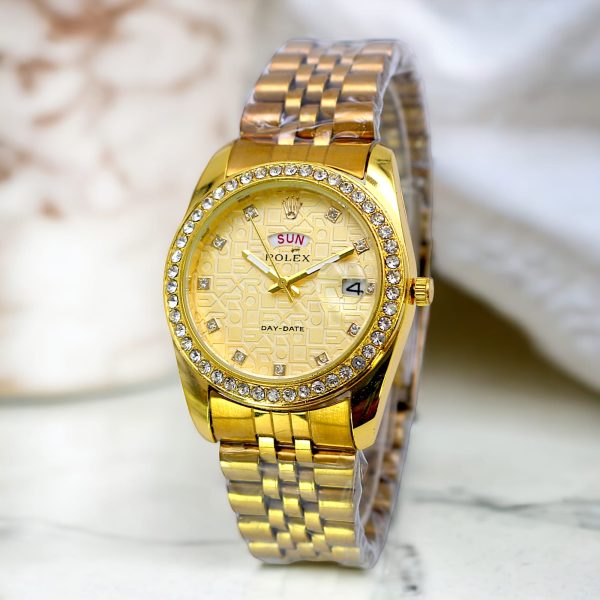 Rolex Luxury Stone With Chain Ladies Wristwatch